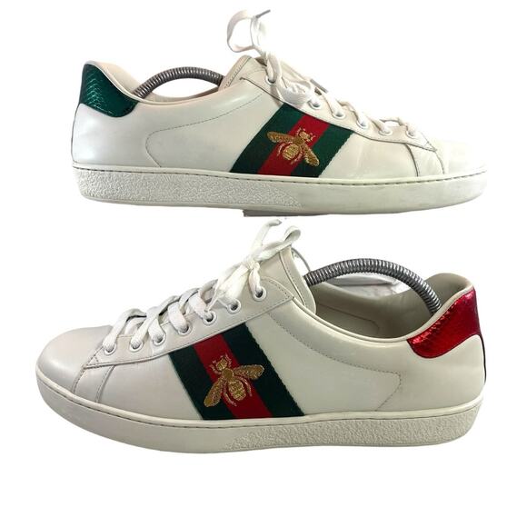 Gucci Ace Men\'s Sneakers White Leather Low Top Size UK 10  US 10.5-11 429446